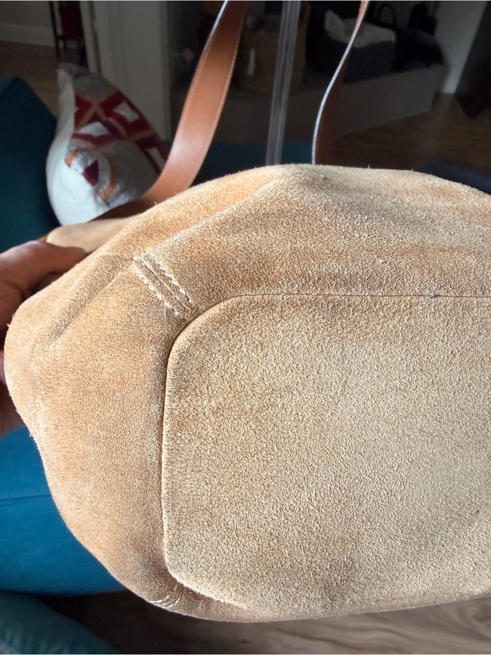 Coach Legacy Suede Bucket Bag 9187 Medium Size Rare Vintage Light Tan Purse COA - Picture 4 of 15